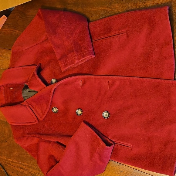 Calvin Klein dark red wool/cashmere/nylon winter coat peacoat 12P - Picture 9 of 9